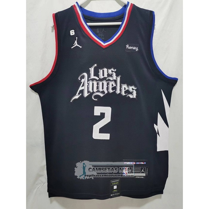 Camiseta Los Angeles Clippers Kawhi Leonard NO 2 Statement 2022-23 Negro